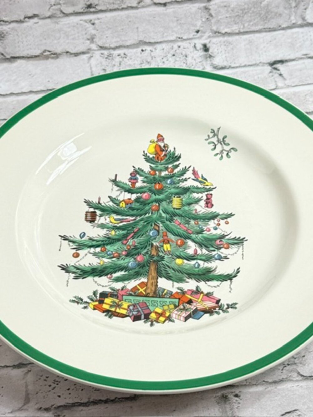 Vintage Spode Christmas Tree Set 5 Dinner Plates Box Holiday Retired Limited - Picture 4 of 6